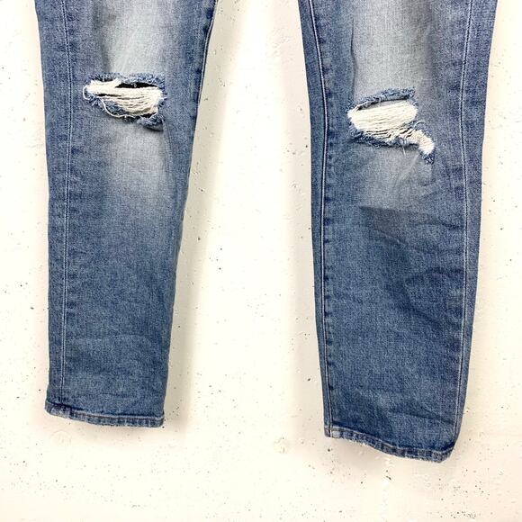 Frame Denim Womens Le Boy Distressed Jeans Shredded Holes Mclane Blue Size 31 - Picture 9 of 11